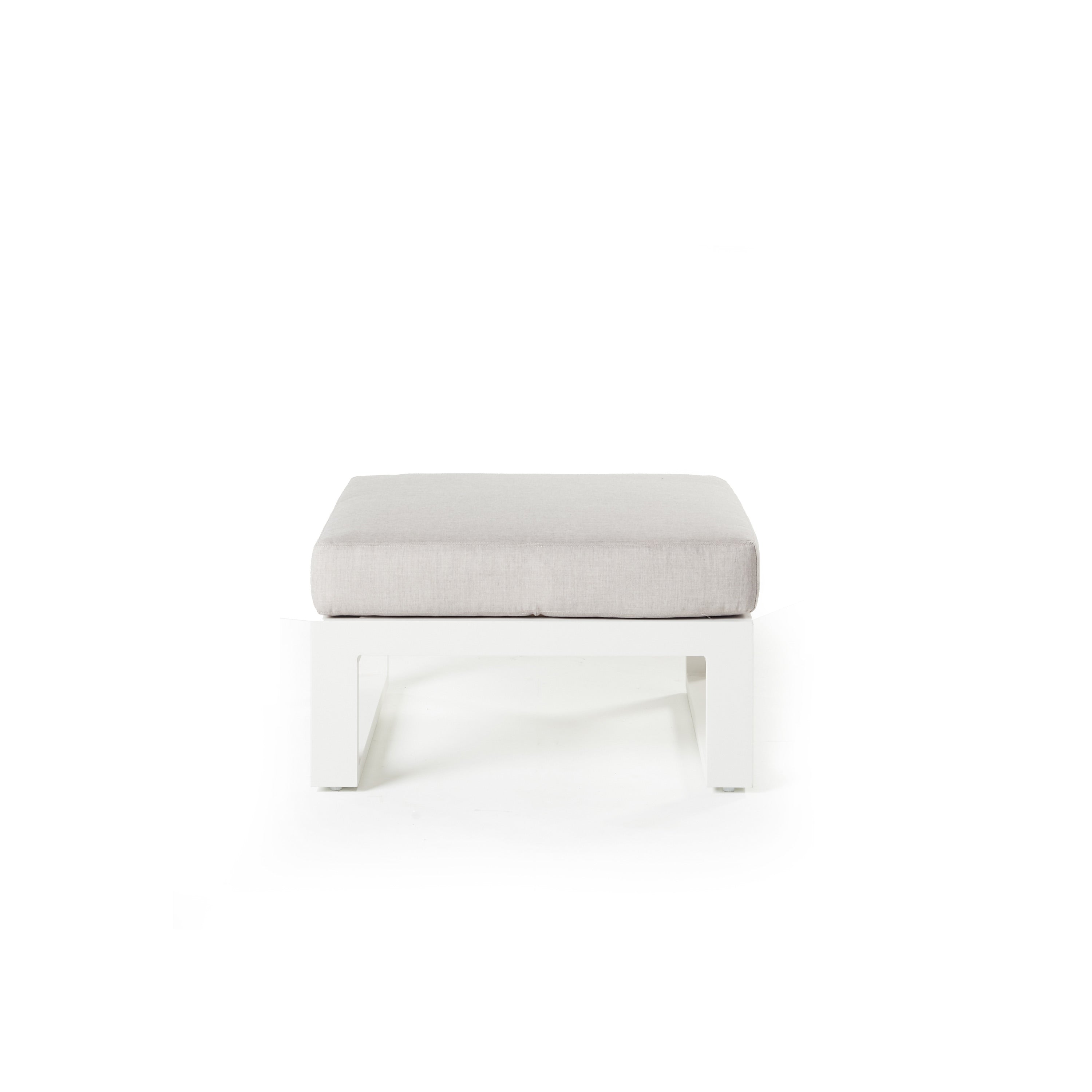 Belvedere Ottoman in White Aluminum