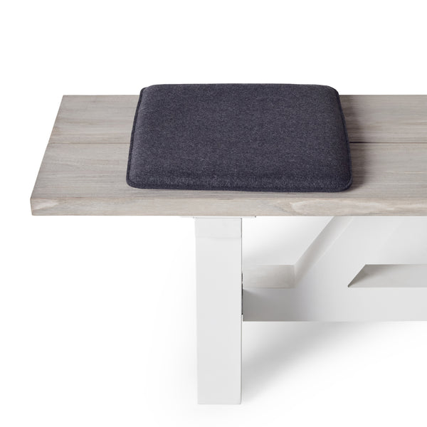 Merino Wool Felt Square Seat Pad in Charcoal