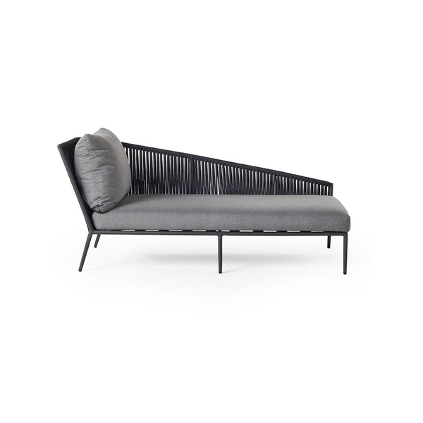 Olema Day Bed Left-Arm Chaise in Charcoal Aluminum