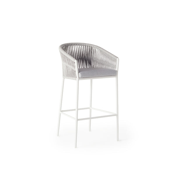 Olema Bar Chair in White Aluminum