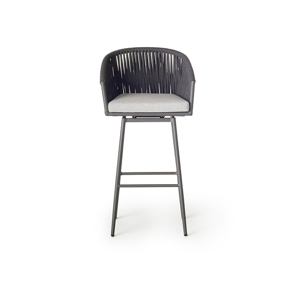 Olema Swivel Bar Chair in Charcoal Aluminum