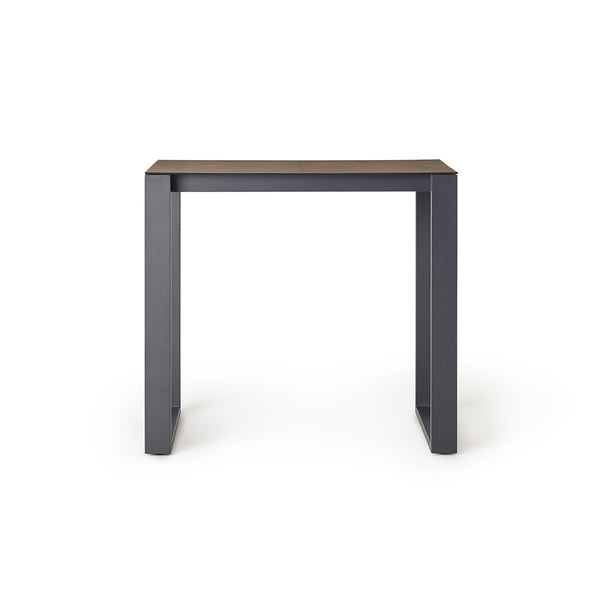 Ventura 48" Bar Table in Charcoal - Ceramic-Style Glass Top